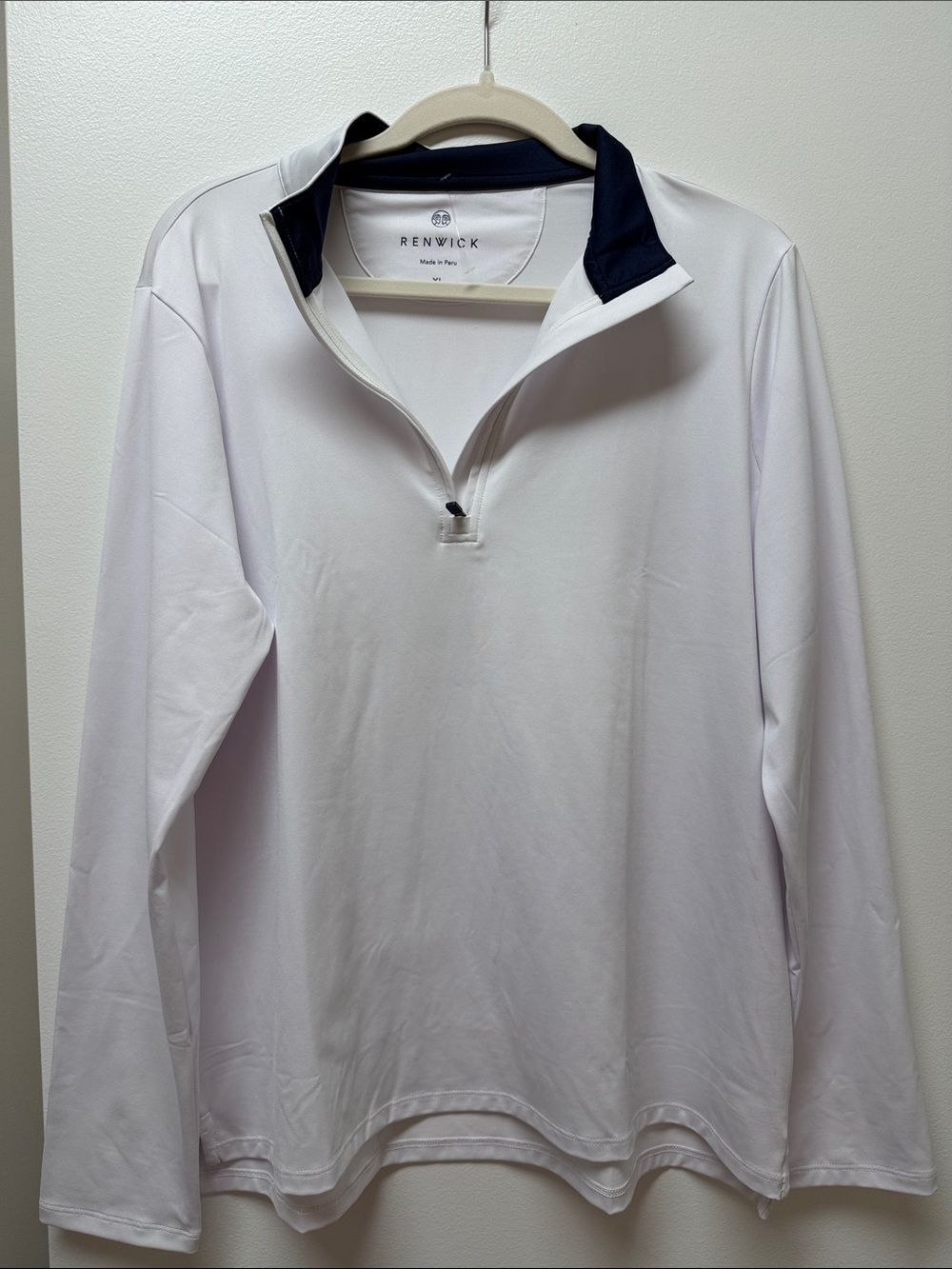 Renwick White Long-Sleeve Quarter-Zip Top